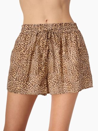 Cami NYC Oslo Silk-Cotton Shorts In Leopard