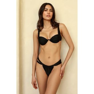 Dippin' Daisy's Swimwear Serenade Cheeky Bikini Bottom in Black at Nordstrom, Size X-Large
