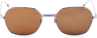 Thom Browne Titanium Rechthoekige Zonnebril - Dames - Zonnebrillen - Grijs - ONE Size - Accessoires