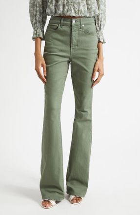 Veronica Beard Beverly Skinny Flare Leg Jeans in Stone Sage at Nordstrom, Size 31