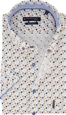 Giordano Wit oranje blauw geprint overhemd Giordano Regular Fit met bloemen