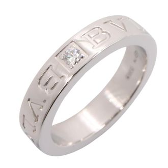 Bulgari Silver Clear White Gold (18K) Band Ring (Pre-Owned)