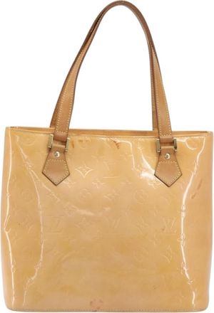 Louis Vuitton Houston Monogram Vernis Beige Patent_Leather Handbag (Pre-Owned)