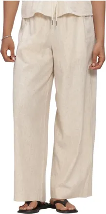 Object Object, Broeken, Dames, Beige, S, Linnen, Objkadie MW Wide Pants 145