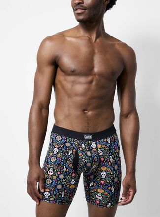 Saxx Mens 6 skull and flower boxer brief VIBE XTRA