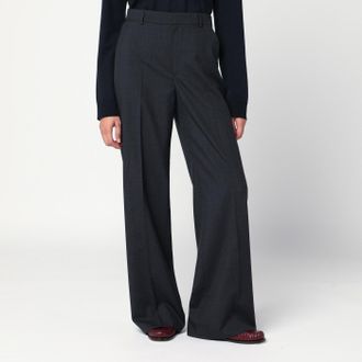 Gucci Wide-leg grey wool trousers