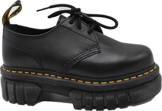 Dr. Martens Platform Leren Veterschoenen - Dames - Veterschoenen - Zwart - 40 EU - Leer - Schoenen