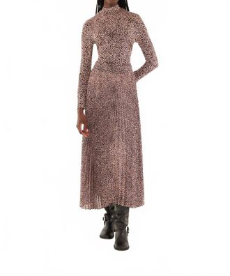 Farm Rio Womens Baby Leopard Pleated Maxi Skirt In Pink