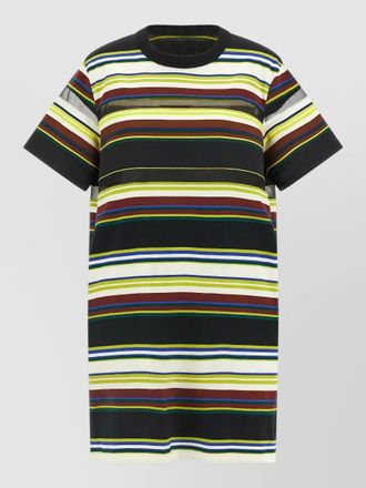 sacai striped mini t-shirt dress