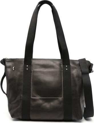 Rick Owens Trolley leather tote bag - men - Cotton/Calf Leather - One Size - Black