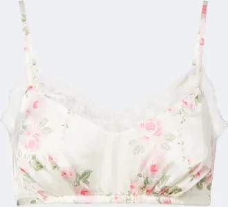 Simone Rocha Floral lace-trimmed satin bralette
