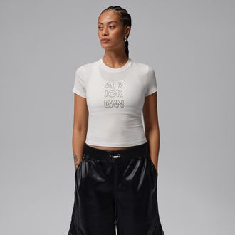 Nike Jordan Womens Jordan Brooklyn Graphic T-Shirt in White | IR0776-133