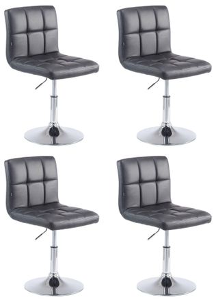 Clp Clp - Set De 4 Sillas Lounger Palma En Polipiel Negro