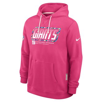Nike New York Giants Crucial Catch Sideline Standard Issue Nike Mens Dri-FIT NFL Pullover Hoodie in Pink | 03AZ68XZUN-F9R