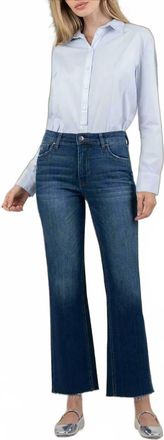 Kut from the Kloth Kelsey High Rise Fab Ab Ankle Flare Jeans In Royal Denim