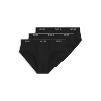 BOSS Three-pack of cotton briefs with logo waistbands