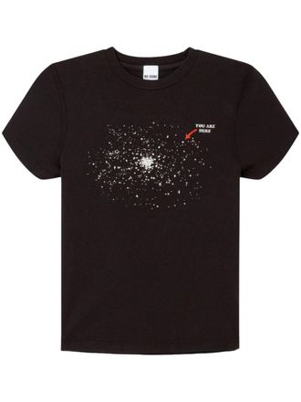 Re/Done T-shirt verfraaid met stras - Zwart