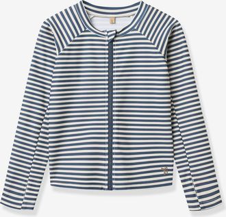 Wheat Langarm-Bade-T-Shirt mit Zipper Kinder Wheat rot gestreift