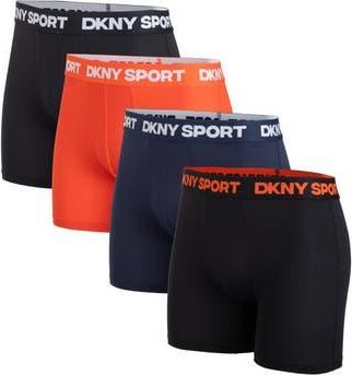 DKNY Pack of 4 Boxer Briefs in Black/tomato/naval/black at Nordstrom Rack, Size X-Large