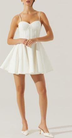 ASTR the Label Fenna Corset Linen & Cotton Minidress in White at Nordstrom Rack, Size X-Large