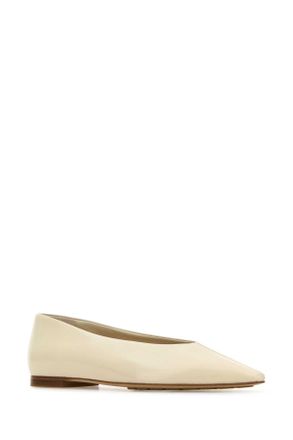 Bottega Veneta Womens Ivory Leather Sofia Ballerinas Seasalt Ballerine Flat Shoes