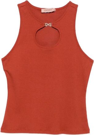 Twin-Set Ribbed Tank Top With Infinity Logo