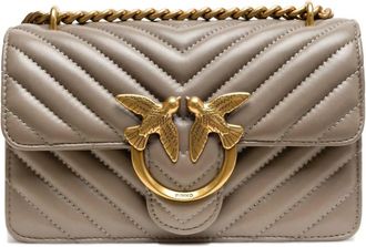 Pinko Womens Love One Mini Shoulder Bag In Grey