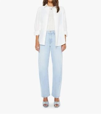 Mother Mid Rise Half-Pipe Hover Jeans In Instant Replay