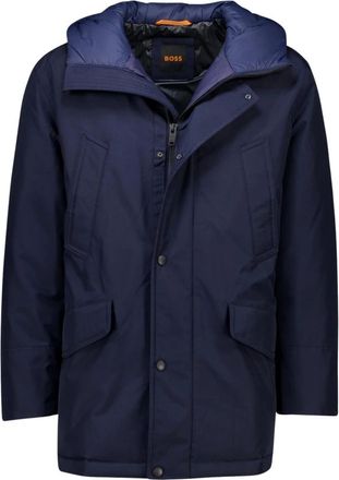 HUGO BOSS Heren, Mantels, Blauw, Maat: XL Leer