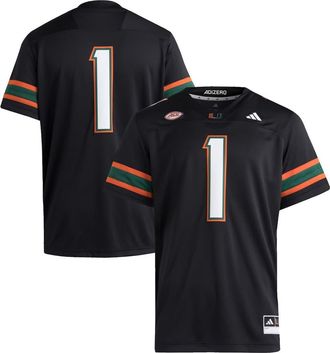 adidas Mens adidas 1 Black Miami Hurricanes Premier Jersey at Nordstrom, Size Xxx-Large