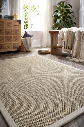 ORIGINS Sisal Rug Light Beige with Sand Border 160x230 in Medium Beige | Size: 160 cm x 230 cm