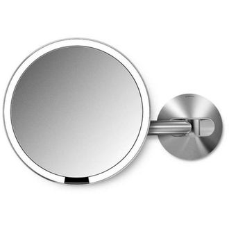Simplehuman Espejos Cosm&eacute;ticos - Espejo Cosm&eacute;tico De Pared Con Iluminaci&oacute;n Led, Acero Inoxidable Mate St3003