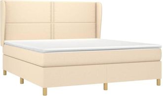 vidaXL Vidaxl - Cama Box Spring Con Colch&oacute;n Tela Color Crema 180x200 Cm