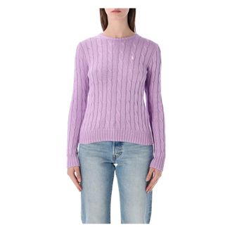 Polo Ralph Lauren Round-neck Knitwear, female, Purple, Size: XL Julianna Classic Knit