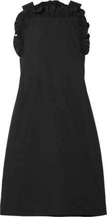 Givenchy Black Ruffled Cotton Mini Dress Size M