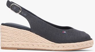 Tommy Hilfiger Womens Slingback Wedge Espadrille Sandal - Black - US 6.5 / EU 37