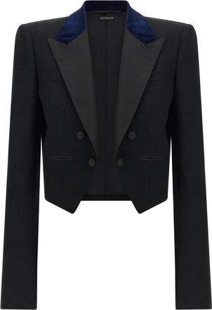 Tom Ford Scherpe Smoking Blazer - Dames - Blazers - Zwart - XS - Wol - Jassen