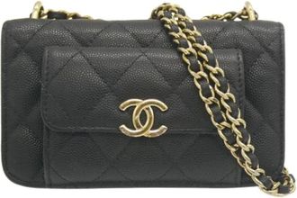 Chanel Pre-owned Vintage Schoudertas - Dames - Vintage Schoudertas - Zwart - ONE Size - Leer - Vintage