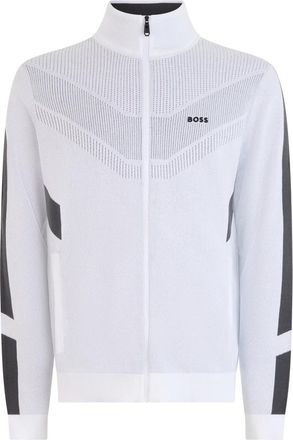 HUGO BOSS Lichtgewicht Sweatshirt met Rits - Heren - Vesten - Wit - XL - Katoen - Truien & Vesten