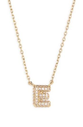 BP. Pav&eacute; Crystal Initial Necklace in E- 14K Gold Dipped at Nordstrom Rack