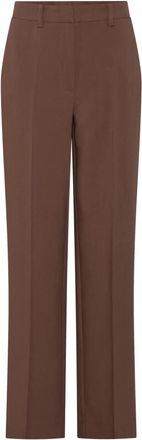 Bruuns Bazaar Cindy Sus BBEleza Broeken - Dames - Straight fit broeken - Bruin - 2XL - Leer - Broeken