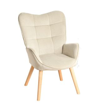 Urban Meuble Sillón escandinavo tapizado en pana beige