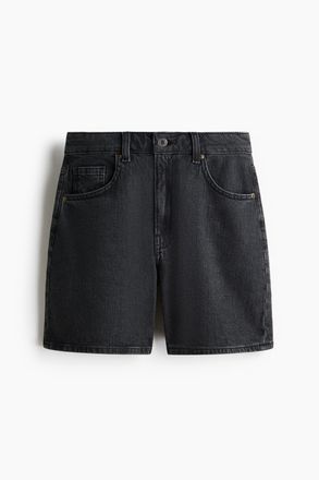 H&M Jeansshorts mit hohem Bund - Dunkelgrau