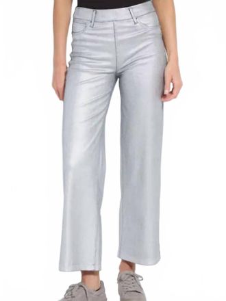 Lyss&eacute; Wide Leg Denim Pant In Metallic Silver
