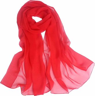 Generic Ladies Scarves Lightweight Chiffon Scarves Wraps for Wedding Party Special Occasions Women Plain Neck Scarf Soft Headwrap Girls Headscarf Sheer Wrap, 