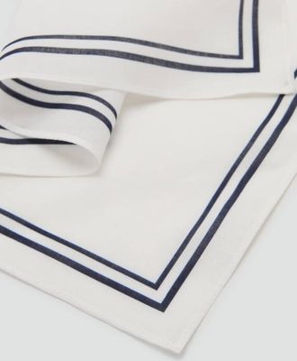 Mango Foulard 100% cotone griglia bianco - Uomo - Taglia unica - MANGO MAN