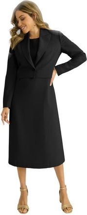 Jessica London Cropped Jacket Dress in Black at Nordstrom, Size 32