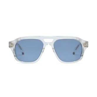 Akoni Phoenix Geometric Frame Sunglasses with Blue Tinted Lenses