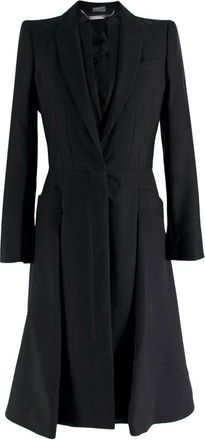 Alexander McQueen Black Coat with Double Lapels Size S