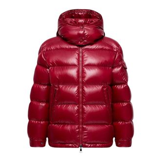 Moncler Maire korte donsjas met capuchon - Dames - Jassen - Rood - Maat: XS Nylon